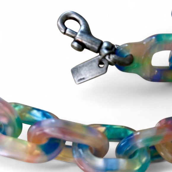 Coach Resin Chain Strap Blue Multi Color - Picture 6 of 7